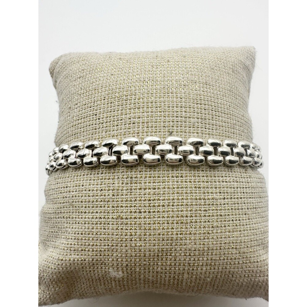 925 Sterling Silver 6mm Panther Link Chain Bracelet 7.25”